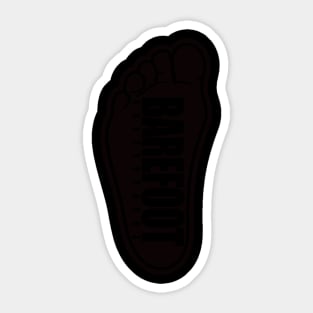 MATTE - NOT SHINY - BLACK Barefoot Skateboards Logo Sticker